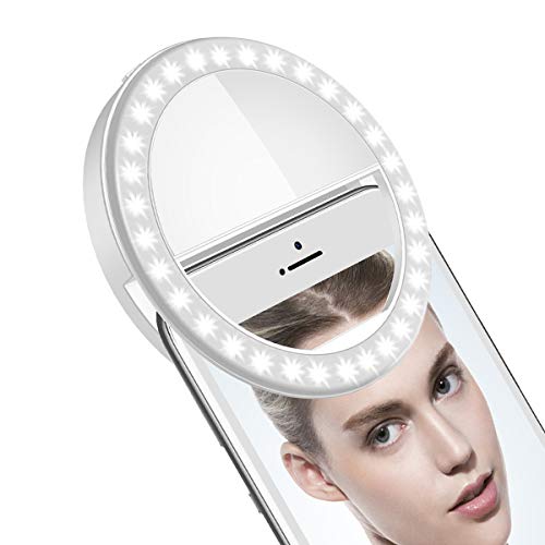 Fodizi Selfie Clip On Ring Light for Smart Phone Camera iPhone iPad Androids Vlogging on Instagram Facebook YouTube - 36 Rechargable LED Phone Light (Best Phone For Instagram)