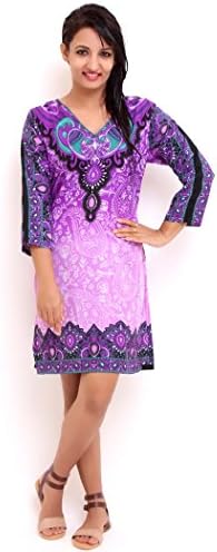 Tunic Kaftan Top Midi Dress Ladies Womens New Casual Tribal Size 6 8 10 12 14