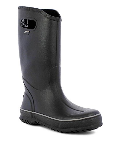 Bogs Men’s Waterproof Rubber Rain Boot, Black, 8 D(M) US