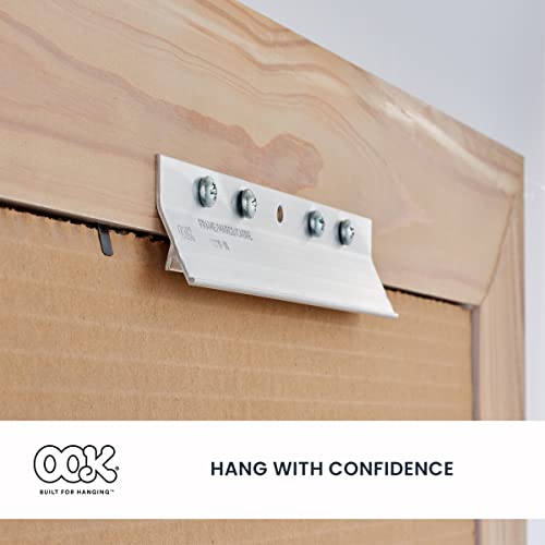 OOK 533212 French Cleat, Picture and Mirror Hanger with Hardware, 60lb, Aluminum (7 Piece