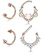 Jstyle 4 Pcs 316L Stainless Steel Septum Ring Nose Hoop Piercing 16G 8MM Silver Rose Gold Tone (4pcs Rose-Gold Tone)