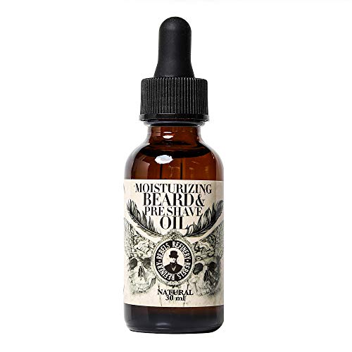 Rebels Refinery Moisturizing Beard and Pre-Shave Oil for Men - Natural Almond, Jojoba and Tea Tree Oils Soften Hair, Reduces Dry, Itchy Skin and Promotes Beard Growth - 1 Fl. Oz.
