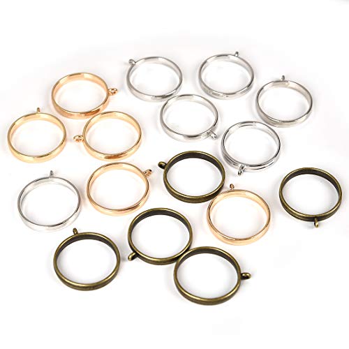 OBSEDE Round Frame Pendants Bezel Charms Open Back Bezel Hollow Mold Pressed Flower for Resin Earrings Necklace 25mm 30pcs