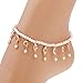 Fine Elegant Beaded Pearl Crystal Fringed Elastic Foot Chain Anklet