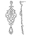 Large Pageant Austrian Crystal Rhinestone Chandelier Dangle Earrings Prom E2090 2 Colors Gold or Silver (Silver)