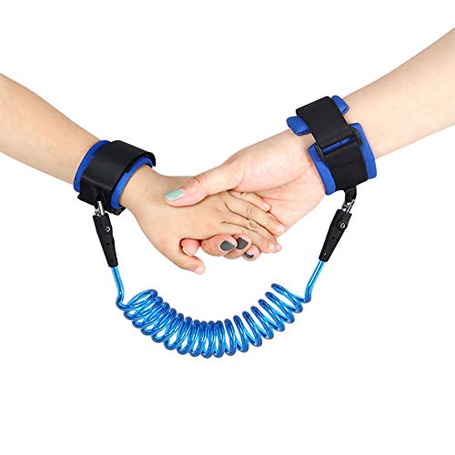 Leash for Toddler,Anti Lost Wrist Link with Safety Lock, ZAXOP Baby Kid Wristband Leash,5 Ft Blue