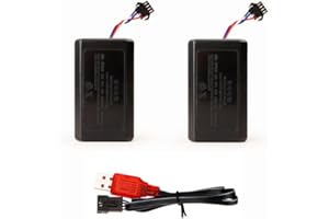 Cecicebb 7.4V Lipo Battery 500mAh for Electric Water Gun 2 Pack with USB Charger Cable