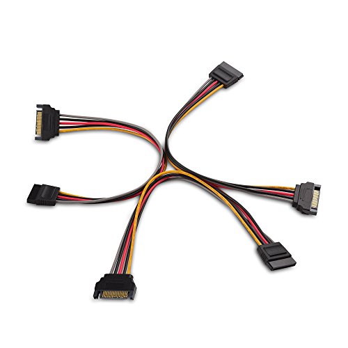 Cable Matters 3-Pack 15 Pin SATA Power Extension Cable 8 Inches