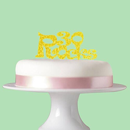 30 rocks cake topper for 30th birthday cake party decorations Gold acrylic
