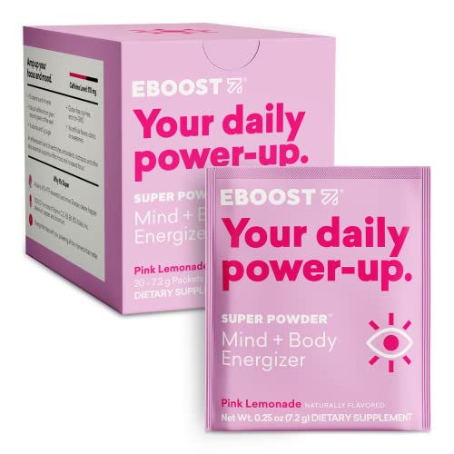 EBOOST Energy Drink & Electrolyte Powder, 20 Packets Super Powder