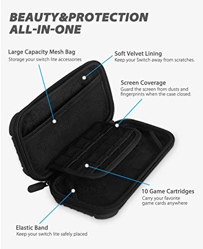 image for YCCTEAM Carrying Case for Nintendo Switch Lite with Glass Screen Prote