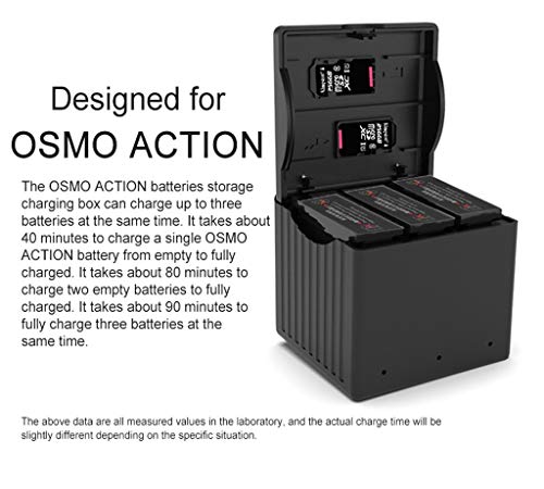 Sodoop Battery Charger for DJI Osmo Action Camera, Portable Outdoor 3 in 1Intelligent Storage Type Battery Charging,2A Quick Charger for DJI OSMO Action 4K Camera - Thumbnail 2