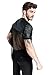 F plus R Mens Novelty Character T-Shirt Fashion Faux Leather Mesh Stitching Tees Black Small