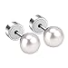 LUXU kisskids 316L Freshwater Pearl Stainless Steel Plug Earrings for Kids Teen Girls Women
