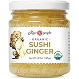 The Ginger People Organic Pickled Sushi Ginger, 6.70-Ounce Glass Bottle