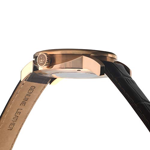 LOUIS-XVI-Herren-Armbanduhr-Le-Louvre-Rosegold-Blau-Automatik-Skeleton-Analog-echtes-Leder-Braun-973