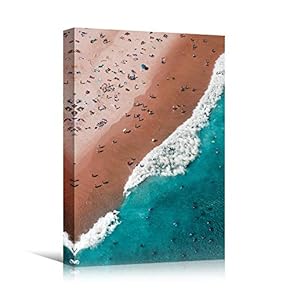 signwin Canvas Wall Art Coastal Aerial View Beach...