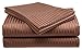 Deluxe Hotel 4-Piece Bed Sheet Set - Dobby Stripe - 100% Cotton Sateen - 300 Thread Count - King - Coffee