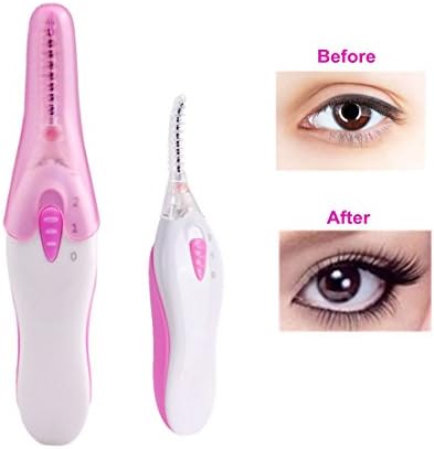 Eyelash Curler,2019 Upgraded Heated Eyelash Curlers Portable Electric Lash Curling Tool with LED Light (Pink)
