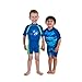 Swimfree Boys Blue/Orange Floating Swimsuit Sun Protection Swim Suit Spf+50 Flotation Suit Size Largearge For Kids Age 5.5-7.5 Years Old