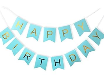 Party Buzz Light Blue Happy Birthday Large Banner For Wall