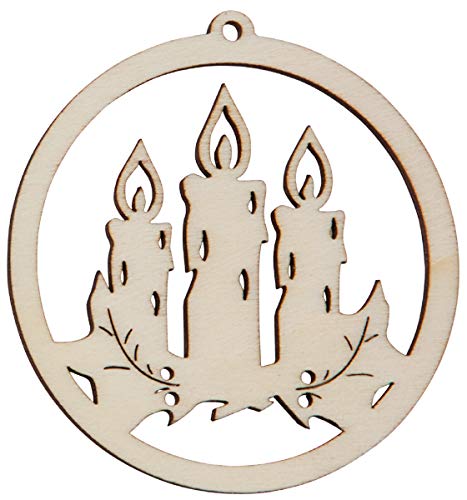 Hofmeister Holzwaren wooden cutouts (Candles, round framed)