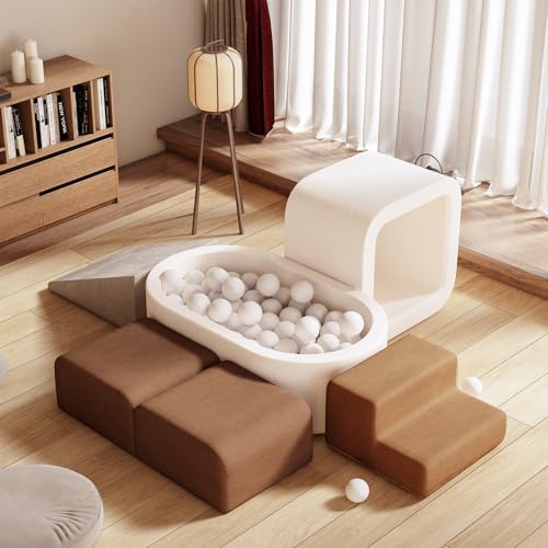 BanaSuper Modular Educational Foam Blocks | Indoor Motor Skills Game for Children EN71 Certified | Foam Climbing Blocks with Ball Pool (No Ball) | Foam Ball Pond