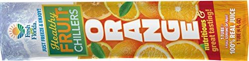 ALL NATURAL Healthy Fruit Chillers Freezer Tube (Orange) pack of 24, 2 Weight Watchers Points