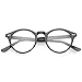 zeroUV Retro Keyhole Nose Bridge Clear Lens P3 Round Glasses 46mm (Matte Black/Clear)