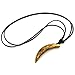 HZMAN Men's Real Teeth Pendant Necklace Wild Boar Tusks Tribal Amulet