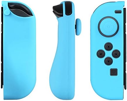 Junya Joy-Con Gel Guards with Thumb Grip Caps, Protective Skin Anti-Slip Lightweight Comfort for Nintendo Switch(Blue)