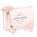 Premium Rose Quartz Roller and Gua Sha Face Massager 2-in-1 Gift set - 100% Natural Anti Aging Crystal - Jade Facial Rollers and Gua Sha Tools Crystals for Alternative Beauty and Skincare by Luminour