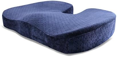 Doggie Comfotable 100% Pure Memory Foam U-shaped Seat Cushion&amp;Chair Pad Ergonomic Design to Protect Buttock amd Coccyx for Car/Chair Seat/Home/Bed/Airplane,etc(Blue)