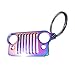 HUSUKU Colorful Stainless Steel Keychain for Jeep Grill 3D Metal Key Chain for Jeep Wrangler Car Gift (Rainbow)(16 Styles Optional)
