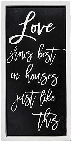 Love Grows Best in Houses Just Like This Farmhouse Style Wall Decor Sign
