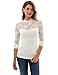 PattyBoutik Women's Floral Lace Mock Neck Inset Sweetheart Blouse