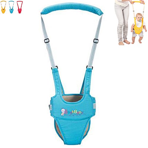 OLizee Breathable Handheld Baby Child Harnesses Learning Assistant Walker Toddler Walking Helper Kid Safe Walking Protective Belt(Blue)