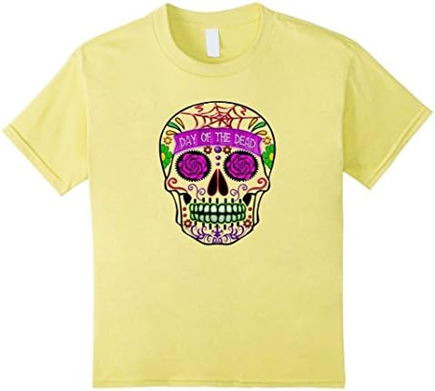 Kids Day of the Dead shirt Sugar Skull Costume T-shirt 12 Lemon