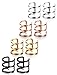 Jstyle 4 Pairs Stainless Steel Ear Cuff Earrings for Women Men Cartilage Earrings Hoop Lip Ring Non Piercing Set