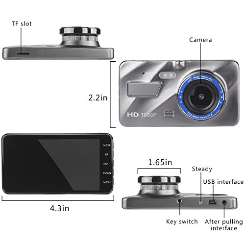 Dash Camera - P-JING Car Camera DVR Dashboard 3.8" Screen,170 Degree Wide Angle,Full HD 1080P, Vehicle On-dash Video Recorder Camcorder with G-Sensor, Loop Recording,Night Vision ,WDR, Parking Monitor