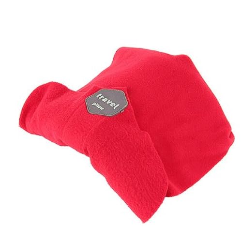 Travel Pillow Scientifically Proven Super Soft Neck Support Machine Washable Very Easy Attachable to Luggage Comfortable Compact Lightweight Neck Pillow Scarf Red Color Best for Plane Bus Car Voyage Home & Kitchen, Bedding, Bed Pillows & Positioners, Neck & Cervical Pillows