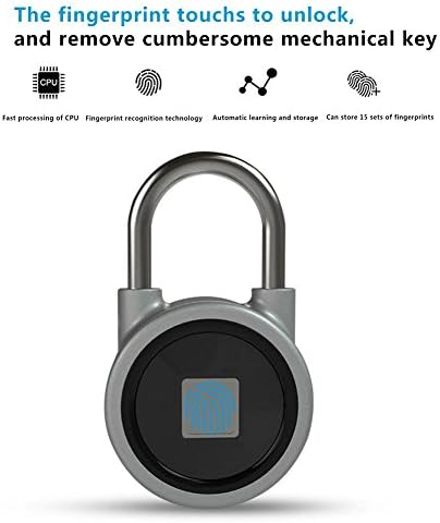 wangwtry Bluetooth Fingerprint Smart Padlock Waterproof Security Anti-theft Keyless Lock for Backpack Luggage Suitcase Bike