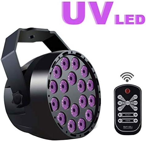 GTUKO UV Black Lights,LED Stage Light,3W X 18 LEDs,DMX 512 DJ Spotlight Sound Activated, for Christmas Halloween Parties Stage KTV Bar Club