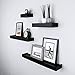 Ballucci Modern Ledge Wall Shelves, Set of 4 Wood Floating Shelves for Bedroom, Bathroom, Living Room, Kitchen, Nursery, Black