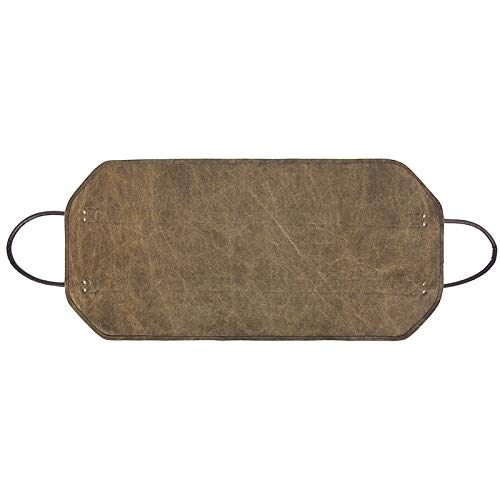 Nrpfell Outdoor Leather Tote Camping Carry Bag Canvas Firewood Carrier Log Storage Bag Package Handles Bag Firewood Bag Home Kitchen Supplies