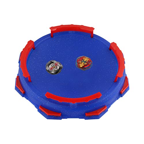 Top Battle Toy Battle Tops Arena 28.5x28.5x4 cm Burst Gyro Arena Disk Exciting Duel Spinning Top Launcher Stadium Toy Accessories, Blue/Gray (Blue)