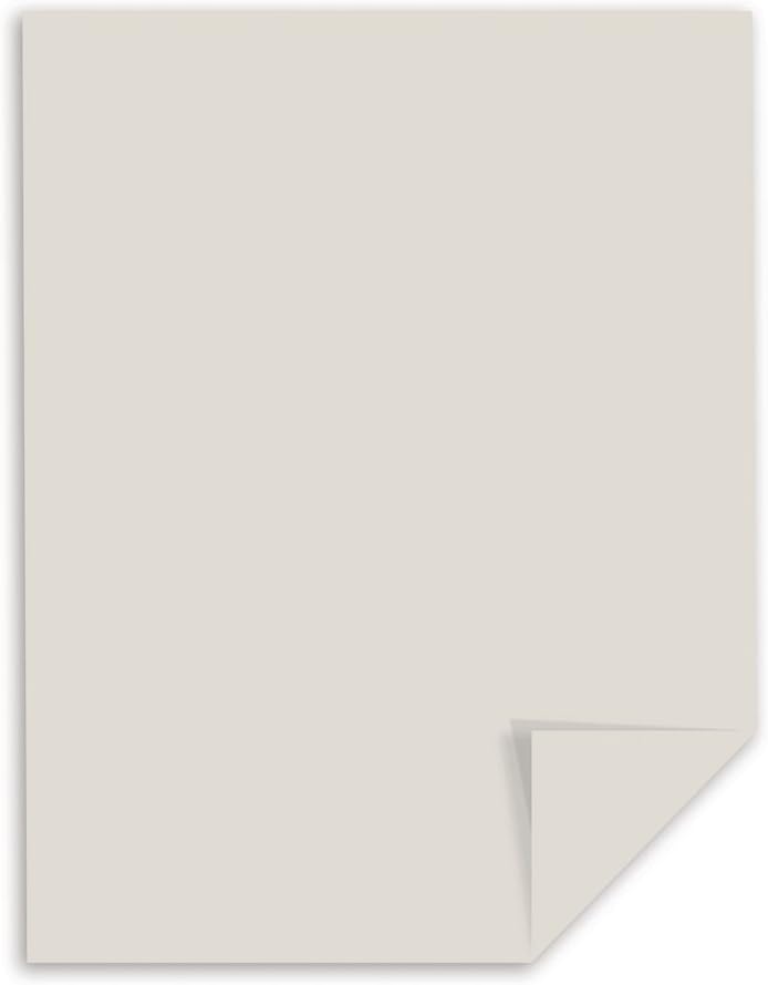 Neenah Wausau Paper 82341 Vellum Bristol Cover Stock, 8-1/2 x 11, 67-lb, Gray, 250 Sheets/Pack : Card Stock Printer Paper : Office Products