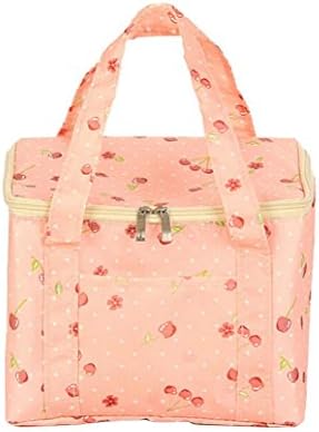 Clearance!! Quistal Reusable Polka Dots Insulated Lunch Bag Sturdy Box Tote Picnic Carry Case for Men, Women, Adult, Kid, School and Work (Pink#2)