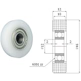 BQLZR 34x10.5mm Blanc Rond U-Type Groove Roues Guide Rouleau ¨¤ Rouleaux Poulie Pour Meubles Quincaillerie Pack De 4