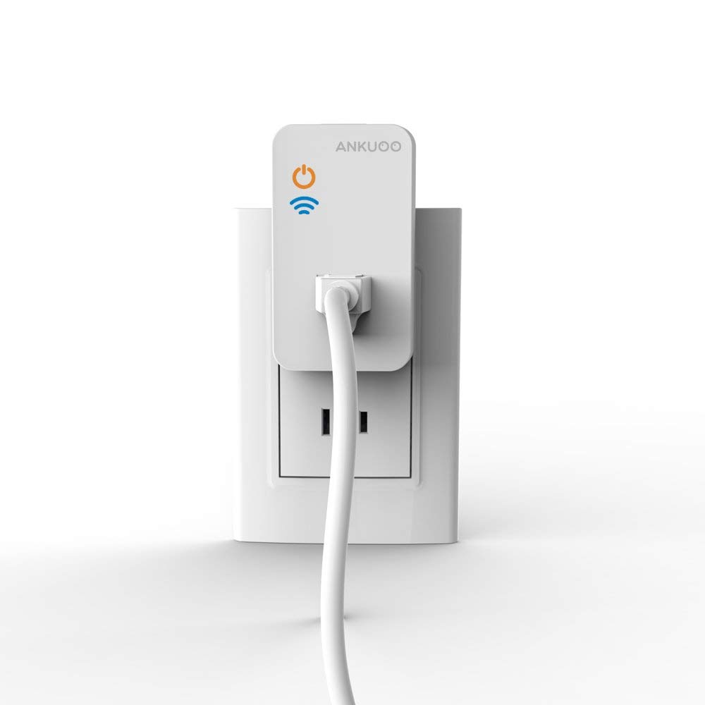 Ankuoo REC Lite White Wi-Fi Smart Plug with Push Notifications, Amazon Certified Compatible with Alexa, New Firmware with AP Mode, Guarantees Connection To Your Router, 2 Pack